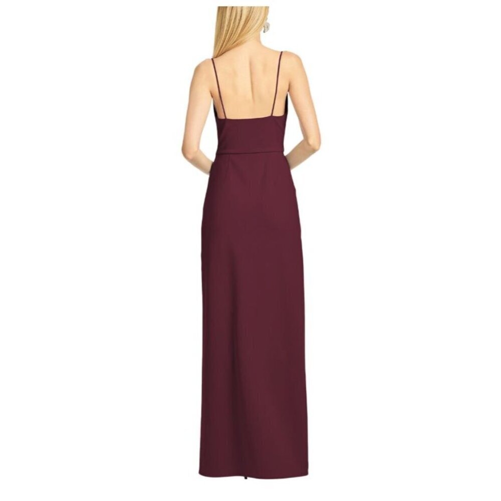 Sachin & Babi Paulina Gown Deep Wine Spaghetti Strap Slit Formal Dress Size XS 0 - Picture 2 of 4